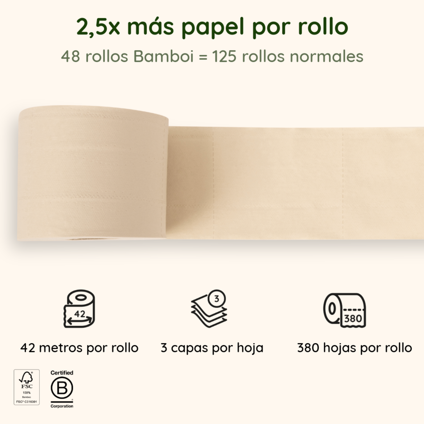 Papel Higiénico 100% Bambú