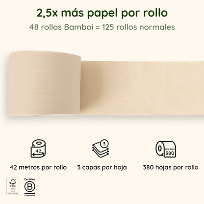 Papel Higiénico 100% Bambú